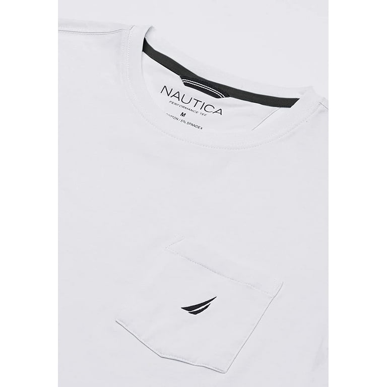 Nautica Men s Big Tall Solid Crew Neck Short Sleeve Pocket T Shirt Bright White 5X Big
