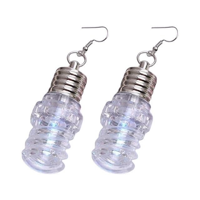 LYMAYTER Boucles d'Oreilles Ampoule Colorée 1 Paire Crochet - Forme d'Ampoule, Hypoallergénique