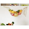 thumbnail image 4 of Graflsoa Handwoven Cotton Rope Vegetable Hammock with Hooks - 2 Pack, 60cm, Beige, 4mm Flat Knot, Breathable Storage for Kitchen, Office, Camping, 4 of 6