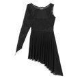 thumbnail image 4 of YONGHS Womens Lyrical Modern Contemporary Dance Dress Asymmetric Ballet Skirted Leotard Black XL, 4 of 7