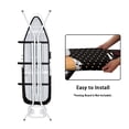 thumbnail image 4 of HELLHERO Extra Thick Ironing Board Cover, Standard Size 15x54, Heat Reflective Full Scorch Resistant Padding, Snug Fit Non-Slip Nose Pocket Fastener Straps Elastic Edges, Black and white, 4 of 5