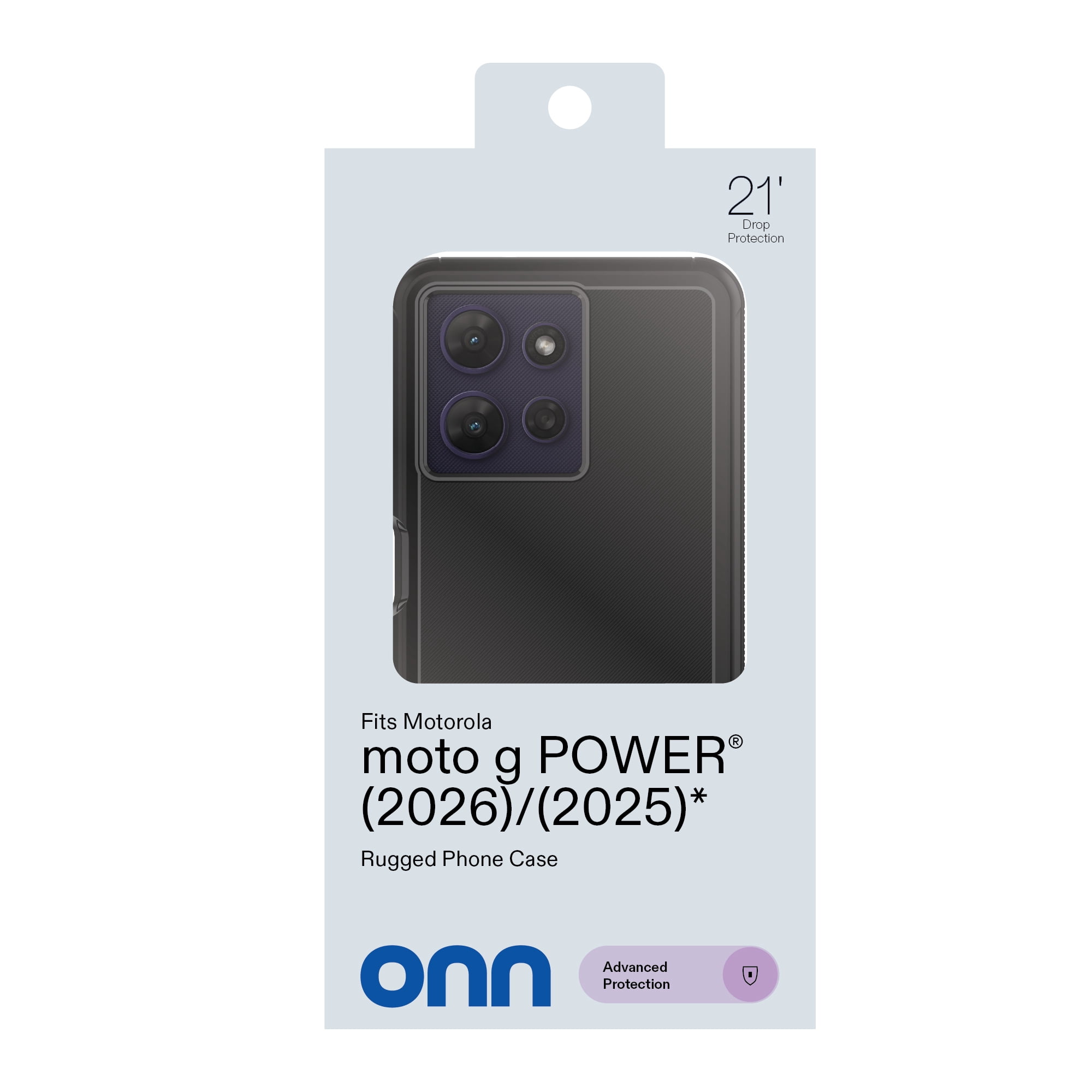 onn Rugged Phone Case for Motorola moto g POWER (2026, 2025) - Black