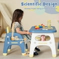 thumbnail image 3 of Costway Ensemble Table pour Enfants et 2 Chaises Bureau d'Activités et d'Art avec Tablette de Rangement et Blocs de Construction, 3 of 10