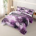 thumbnail image 3 of Homewish Purple Leopard Print Quilt Full,Animal Theme Full Bedspread Sets,3 Pieces, 3 of 7