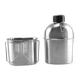 thumbnail image 3 of Cantimplora de material acero inoxidable de 1 vaso de agua de 0,6 l para acampar, senderismo, mochileros, viajes y otros ejercicio libre, 3 of 8