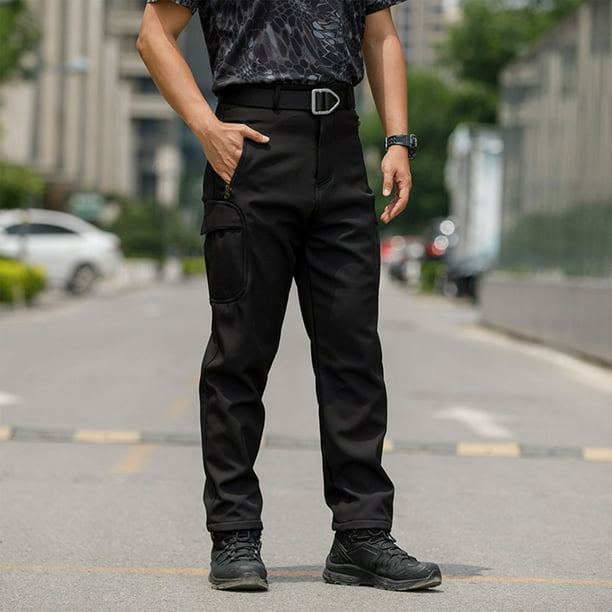 Pantalones largos de moda para hombre, para deportes al aire libre, de carga suave, para escalada, de forro polar, de poliéster.