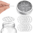 thumbnail image 4 of SMKE Mason Jar Lid Insert Metal Flower Organizer Lid Insert with Grids Mason Canning Jars Mason Flower Jar Insert Lid for Wide Mouth Mason Canning Jar Grid Flower Organizer Lid Insert 10pc, 4 of 7