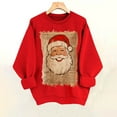 thumbnail image 5 of Craaazy Christmas Printed Long Sleeve Shirts for Women Crewneck Funny Santa Pullover Xmas Tops Gifts, 5 of 6