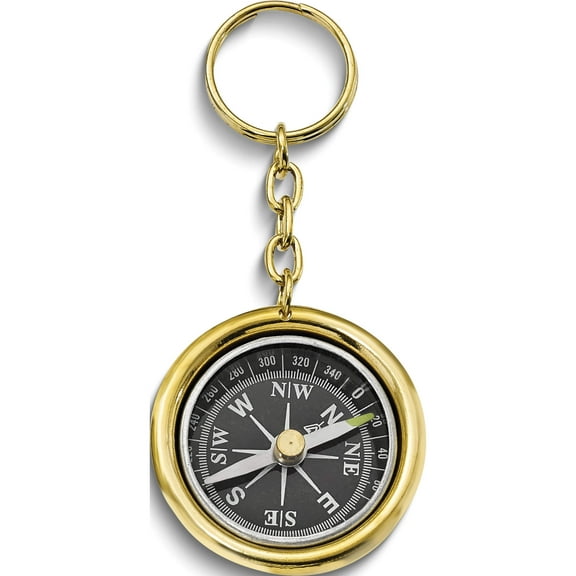 Fashion Brass Nautical Compass Key Ring (4.5 X 1.25) Made In China gp6108