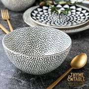 Thyme & Table Dot Large Ceramic Bowl Black and White