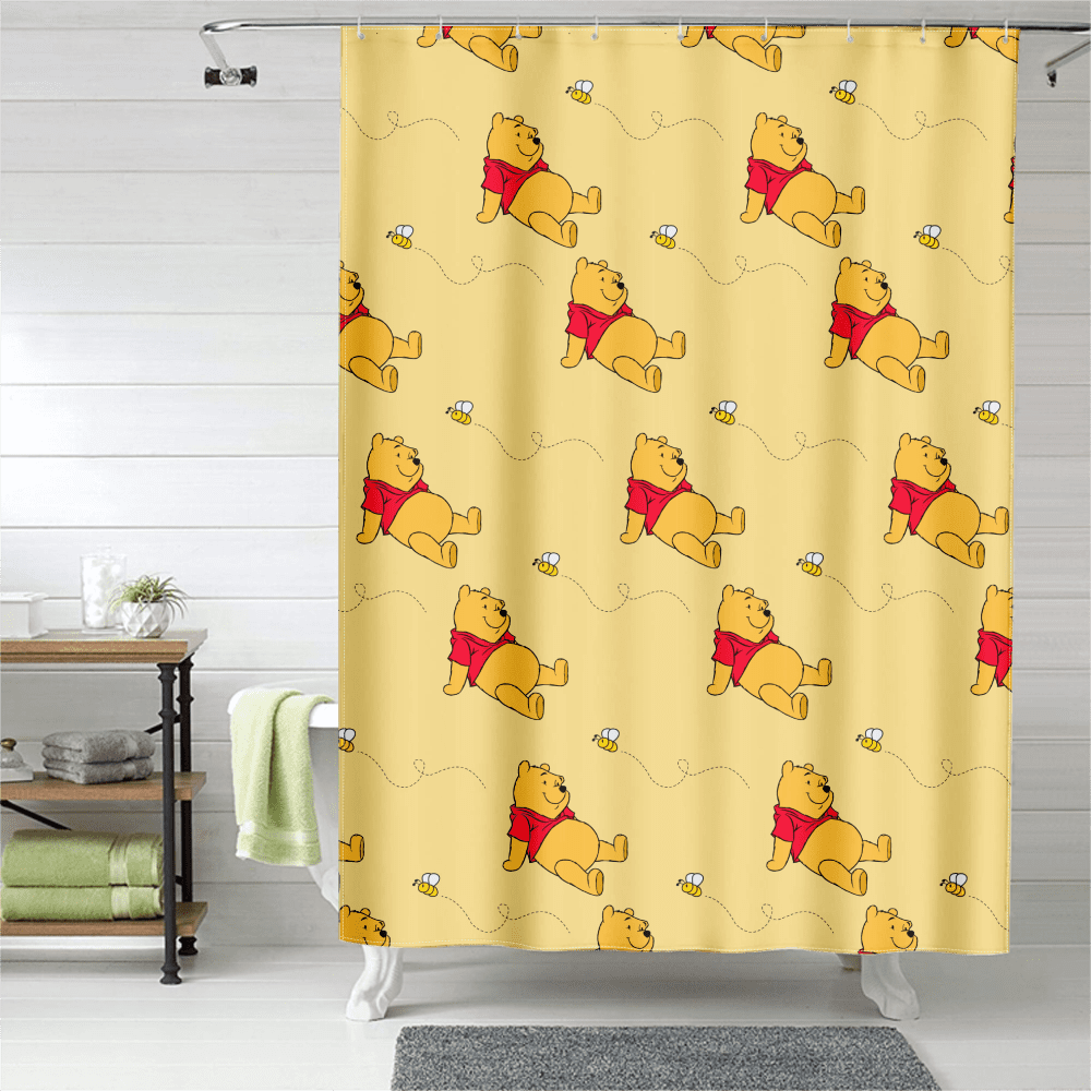 Cartoon Animation Winnie The Pooh Anime Cartoon Window Curtains Kawaii