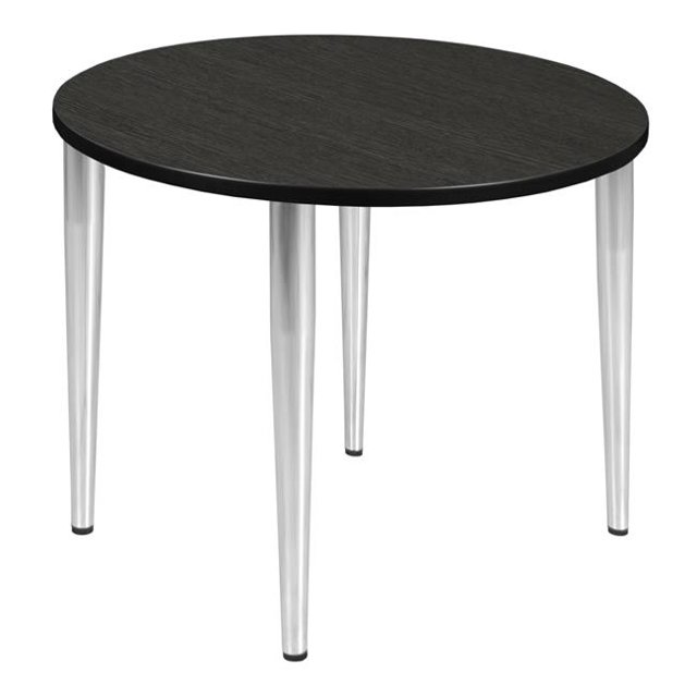 Regency TPL42RNDAGCM Kahlo 42 in. Round Tapered Leg Table - Ash Grey & Chrome