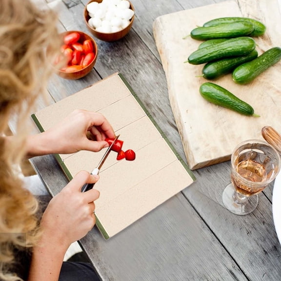 Portable Folding Cutting Board for Kitchen & Travel | Wheat Straw Plastic Board with Storage Bag | 20x27.5 cm (7.87x10.82 in) | 1-Pack