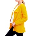 thumbnail image 4 of Gustave Long Sleeve Open Front Cardigans for Women Fall Casual Draped Cardigan Lightweight Sweater Outerwear Solid Coat with Pockets "Yellow, 2XL", 4 of 8