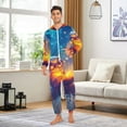 thumbnail image 5 of Owl Reading Adult onesie Pajamas, Crystal Velvet Ultra Soft Warm Jumpsuit for Men and Women, 5 of 7