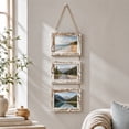 thumbnail image 4 of 6 Inch 3-Picture Wooden Frame Multi Photo Display Stand Rope Wall Mounted Picture Organizer Hanging Room Decor White, 4 of 7