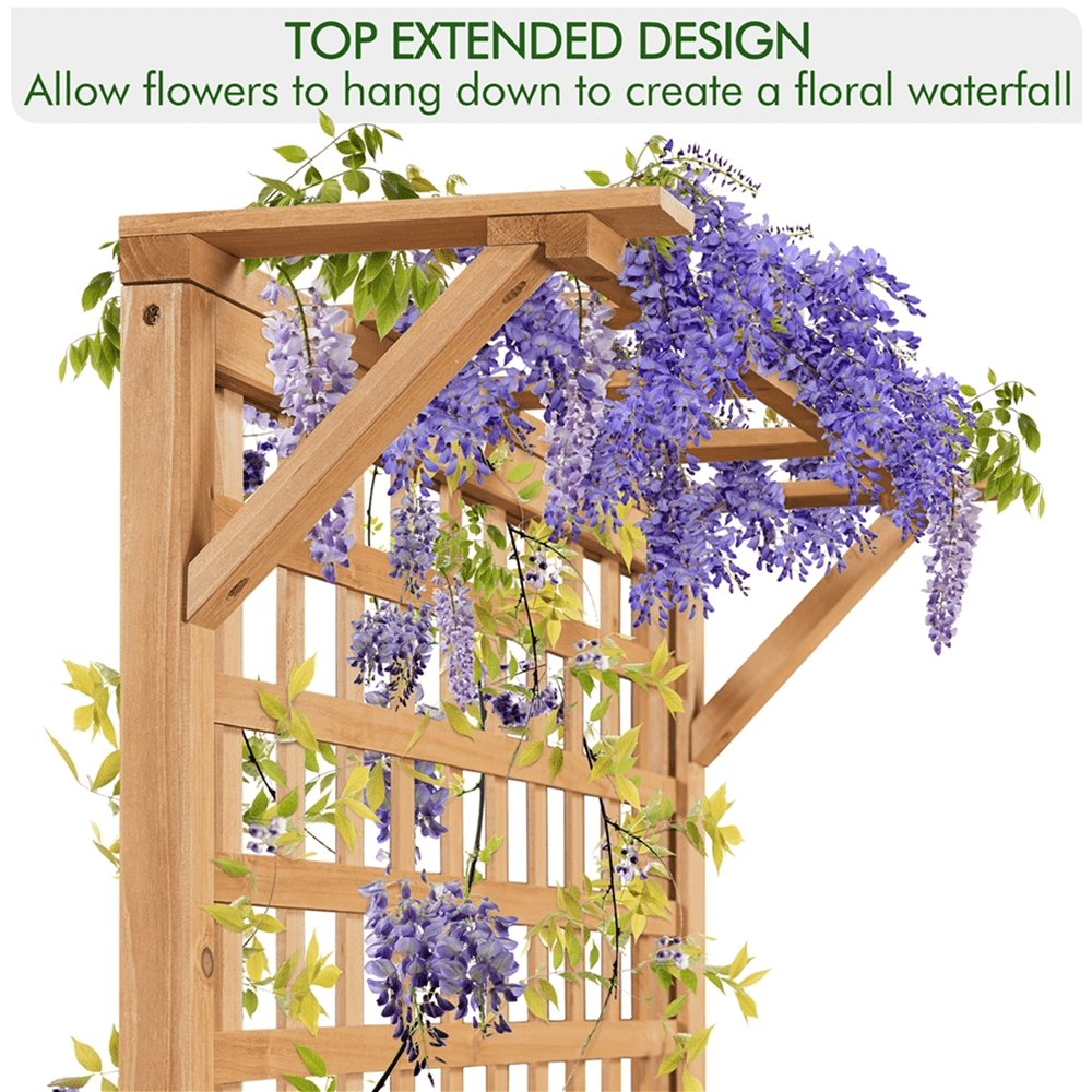 Renwick 35.5'' L × 18'' W × 72'' H Wood Planter Raised with Trellis, Light Brown