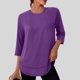 thumbnail image 2 of Tops túnica,Blusa deportiva con cuello en V y mangas 3/4 para mujer, protección solar UPF, mezcla de poliéster y elastano, ideal para primavera y verano, sopatenor, 2 of 9