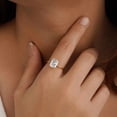thumbnail image 3 of JEWELRYTREASURE Emerald cut Moissanite Promise Ring Solitaire Statement Women Jewelry White Gold Plated Prong Set Ring Birthday Gift For Her, 3 of 5