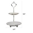 thumbnail image 2 of Bandeja Stonebriar pequeña de 2 niveles, metal blanco desgastado, decoración rústica, 2 of 8