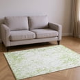 thumbnail image 2 of HomeRoots 651066 5 x 8 ft. Green & Ivory Abstract Transitional Washable Machine Made Rectangle Area Rug with UV Protection, 2 of 8