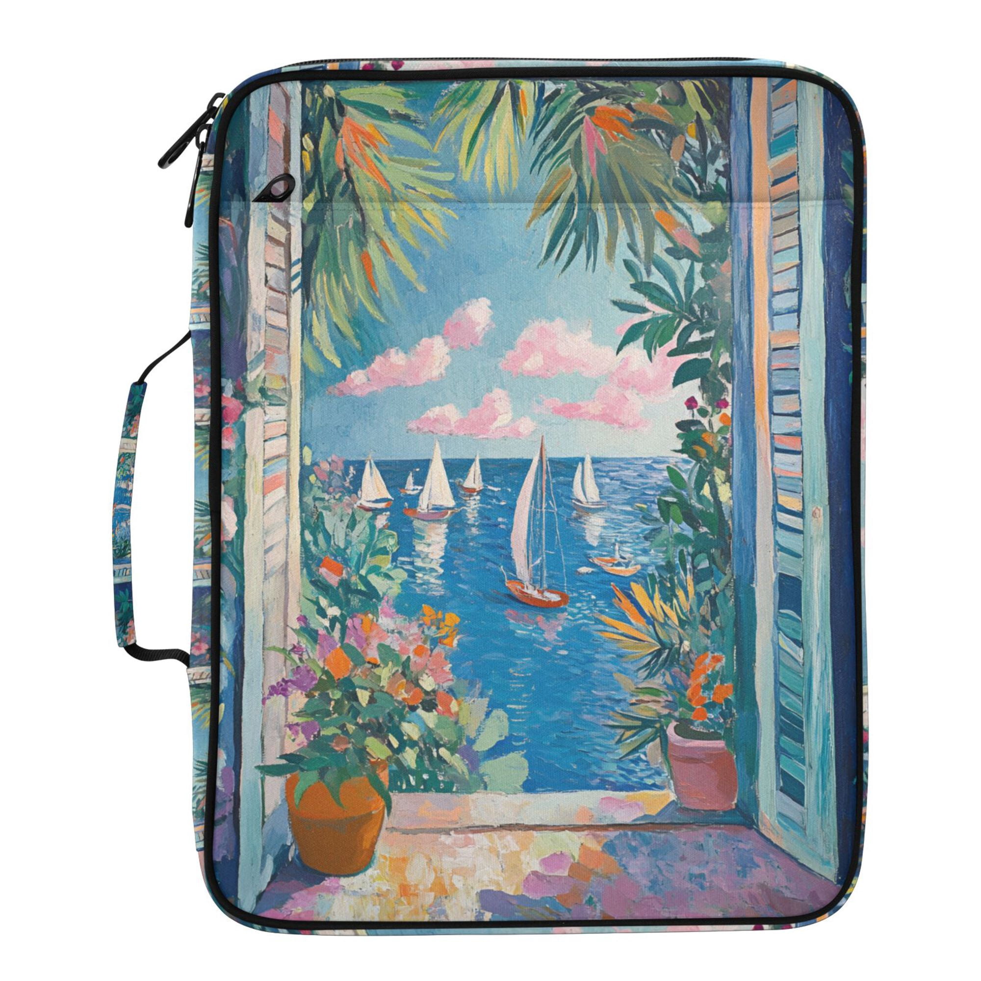 FORMRS Accordion File Folder A4 Size 7-Pocket Expanding Document Organizer Bag with 3 Ring Binder, Blue Sea
