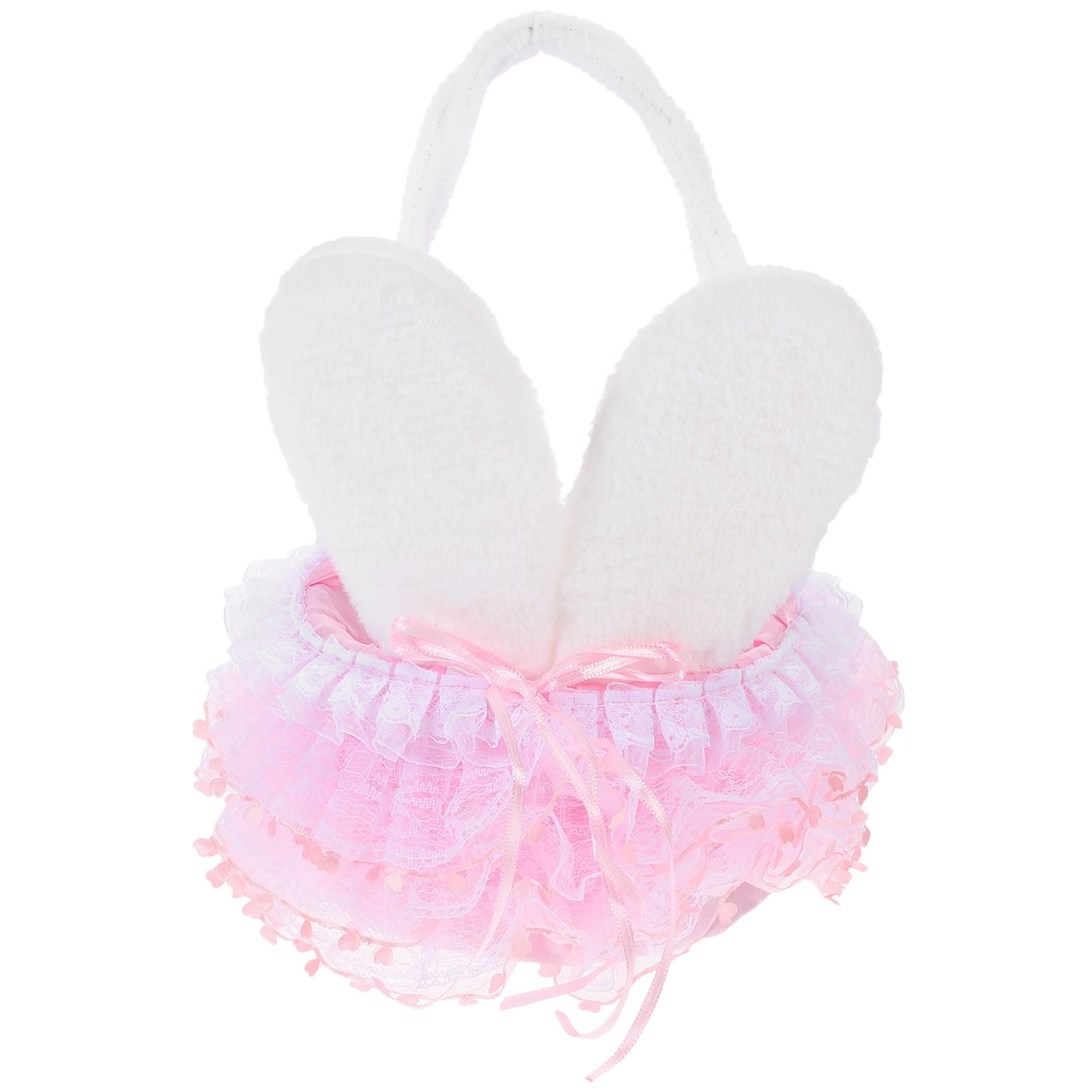 AURARMLET Easter Themed Flower Basket Small Storage Basket Pink PU 1Set