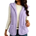 thumbnail image 2 of Sevevn Women's Hooded Fleece Vest with Pockets Soft Sherpa Sleeveless Vest Cozy Open Front Hooded Vest Jacket Warm Casual Layering Outerwear for Fall Winter Travel Hiking Daily Wear, 2 of 9