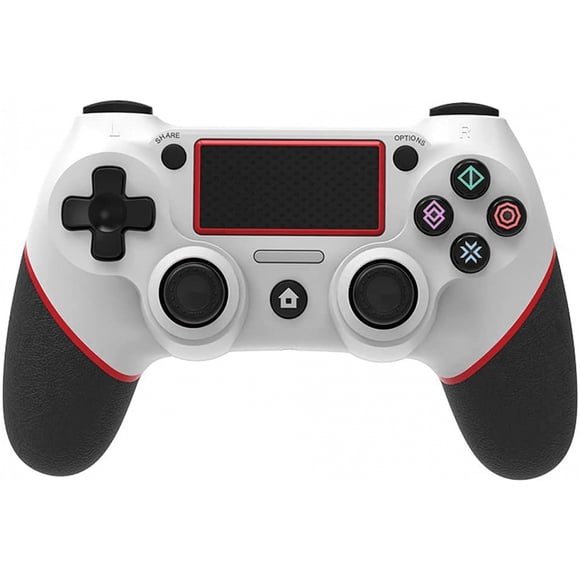 Dokunmatik Yüzey Titreşimli Kablosuz BT Oyun Gamepad 6 eksenli Kolu Fonksiyonu Ergonomik Oyun Kolu PS4 Host ile Uyumlu Beyaz&Kırmızı