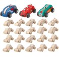 thumbnail image 1 of Juguetes de madera para coches Zhanmai, manualidades sin terminar, 24 piezas, 1 of 7