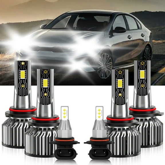 VEHIFOMO Compatible for Kia Optima 2019-2019 6x 9005 9005 9145 LED Headlight Bulbs High Low Beam Fog light Combo