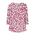 thumbnail image 4 of Hvot&aat Tunic Tops for Women Loose Fit Dressy 3/4 Length Sleeve Womens Tops Casual Printed Round Neck Button Blouse, 4 of 4