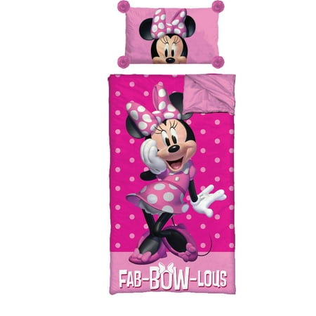 - Disney Minnie Mouse Pom Pom Slumber Bag with BONUS Pillow