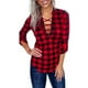 thumbnail image 4 of Pntutb Camisa a cuadros para mujer Blusa de manga larga a cuadros a cuadros Blusa casual tops Pntutb Pntutb-5519, 4 of 9