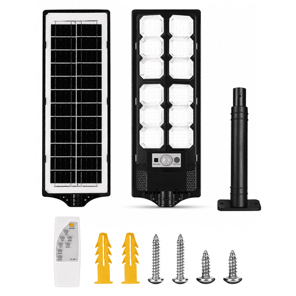 LED Solar Street Lights Outdoor IP65 Waterproof Dusk to Dawn Solar Path Lights for Streets, Patios, Decks, Yards & Garages