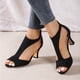 thumbnail image 5 of Sandalias de playa Femenina Zapatos para mujeres Medio Color sólido Sandalias espalda Pombras vestidas de vestir, 5 of 8