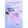 thumbnail image 3 of Case for Samsung Flip 3 Case with Ring, Z Flip 3 Case Hinge Protection, Flip Z 3 Case Shockproof Magnetic Attraction Hinge Protective Case Compatible with Galaxy Z Flip 3 5G, Cold Mountain Purple, 3 of 12