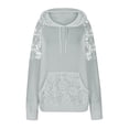 thumbnail image 5 of tarylea Hoodies for Women Lace Blocked Drawstring Sweatshirt Eyelet Solid Color Long Sleeve Pullover with Pocket Casual Loose Dressy Tops, 5 of 6