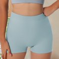 thumbnail image 2 of UOCUFY Workout Shorts Women, High Waist Biker Shorts, Women Seamless Ribbed Athletic Yoga Gym Shorts Leggings (Light Blue, S), 2 of 7