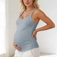 thumbnail image 6 of Gelikeya Maternity Tank Tops Seamless Side Ruched Sleeveless Pregnancy Basic Shirt with Built in Bra Workout Top Light Blue, Size XL, 6 of 7