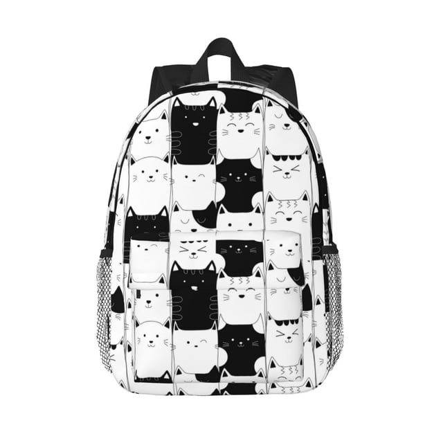 Easygdp Doodle Cute Cat Mochila Ligera de 15 Pulgadas para Estudiantes, Mochila Cómoda para la Escuela y Viajes, Correas Ajustables
