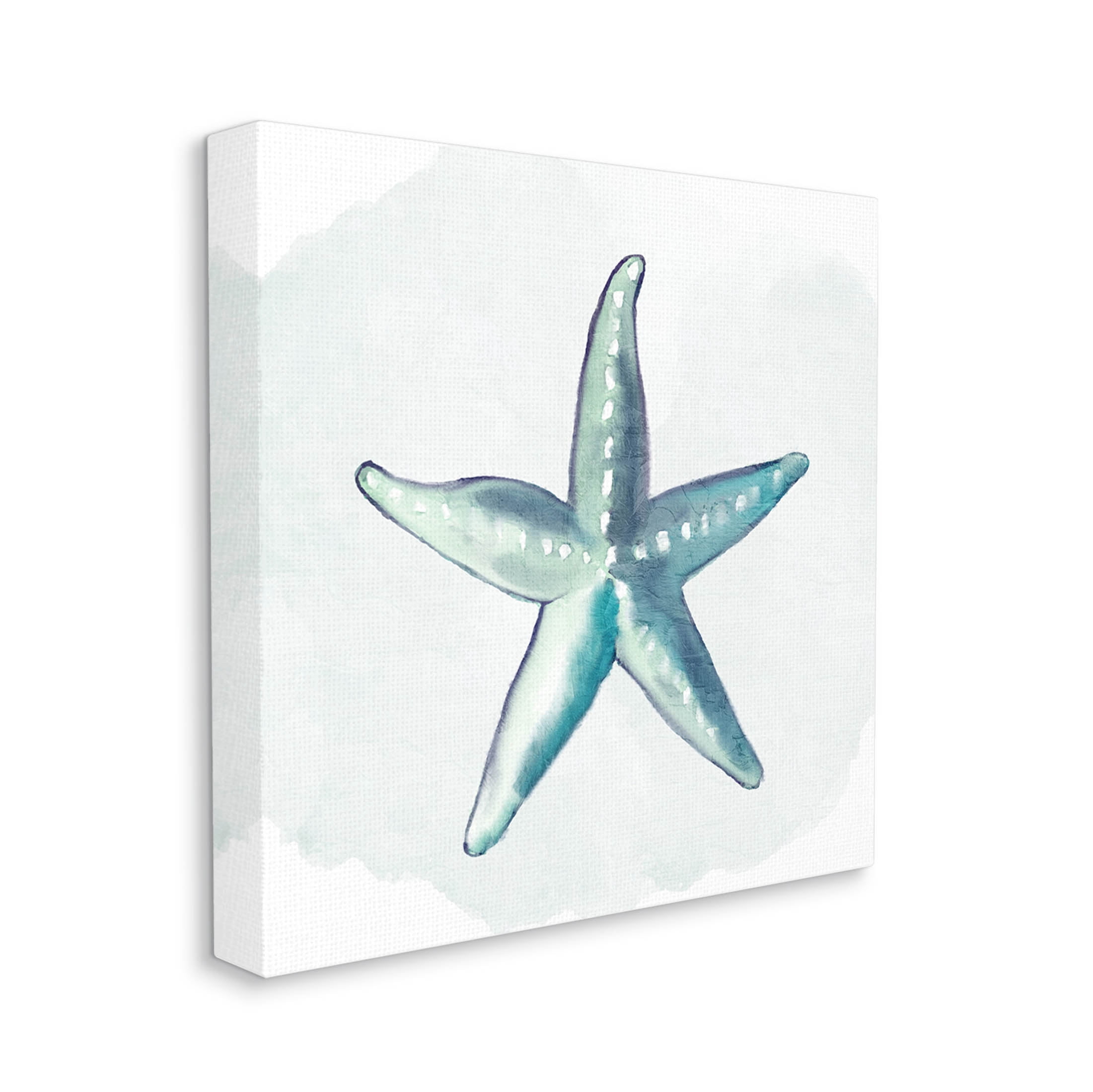 Stupell Industries Muted Blue Aquatic Starfish Graphic Art Gallery Wrapped Canvas Print Wall Art, Design by Kim Allen