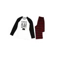 thumbnail image 2 of Ensemble de Pyjamas de Noël Famille Parent-Enfant Motif Ours Col Rond Manches Longues Hauts + Pantalons à Carreaux Tenues, 2 of 4