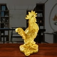 thumbnail image 3 of Gold Rooster Statue - Exquisite Resin Chicken Statue for Indoor Room Decor - Symbol of Prosperity and Hope for Any Occasion, 3.5 cm*4 cm*9.3 cm, Golden, 3 of 6
