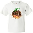 thumbnail image 3 of Inktastic Cheetah Print Pretty Pumpkin with Fall Leaves Youth T-Shirt, 3 of 5