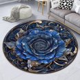 thumbnail image 6 of Mariner’s Knot Round Area Rug, rope pattern circle carpet for coastal living room, hallway or guest room, soft washable non-slip floor mat, nautical décor accent, 6 of 6
