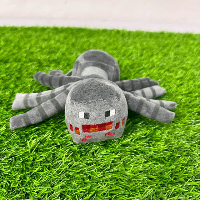 Minecraft Peluche Araña Suave Y Detallado Xtellar Gris Oscuro