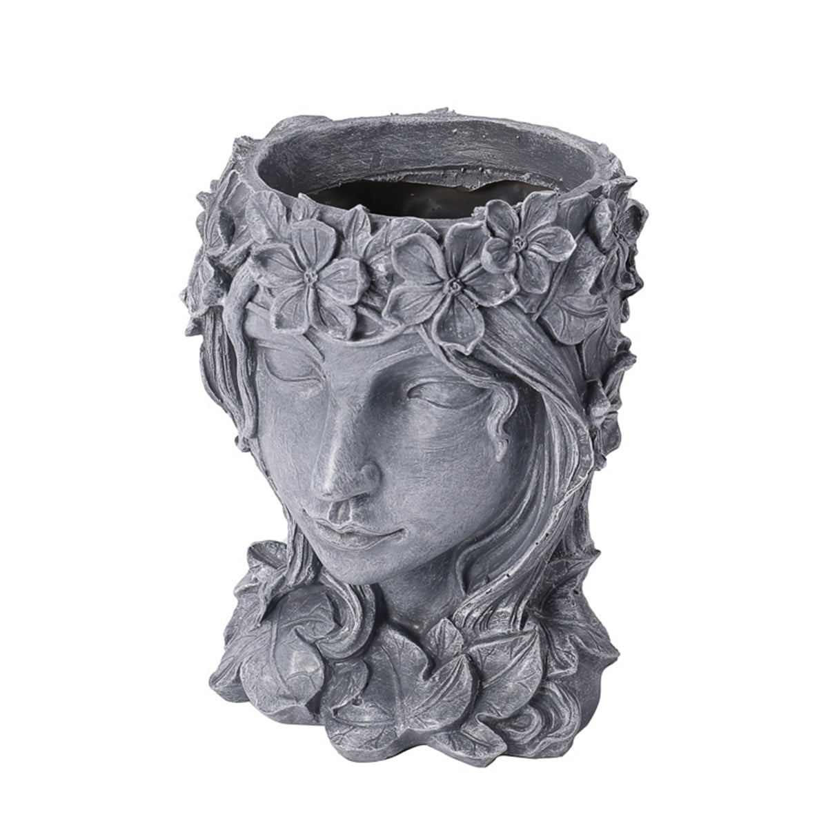 Creative Resin Goddess Head Statue Plant Planter Flower Succulent Pot Vase 