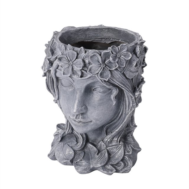 Merkmak Pot de Fleur en Résine Déesse avec Trou de Drainage