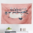 thumbnail image 1 of Funny Sloth Tapestry, Sketch of Lazy Animal I Love Sloths Typography, Fabric Wall Hanging Decor for Bedroom Living Room Dorm, 2 Sizes, Green Reseda Green, by Ambesonne, 1 of 1